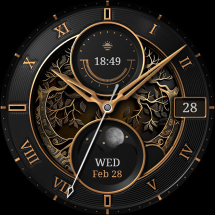 Screenshot of S4U Mystique - Gold watch face