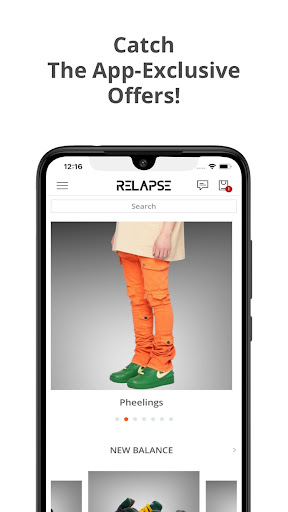 Android application Relapse Clothing Stores screenshort