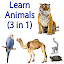 Learn Animal names (3  in 1)