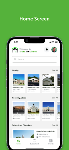 Share The Church app Screen 2