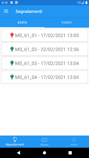 Android application Segnalamenti screenshort