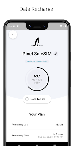 Stork Mobile eSIM App Screen 2