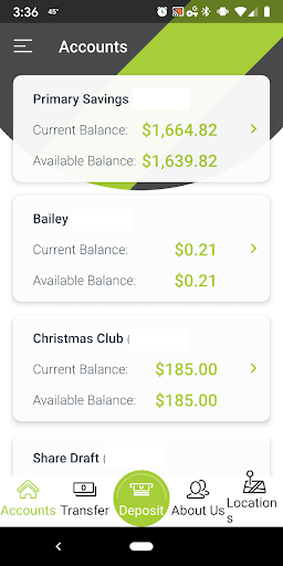 Lion FCU Mobile Banking Screen 2