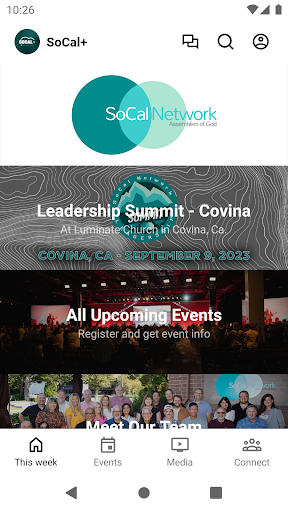 Android application SoCal Assemblies of God+ screenshort