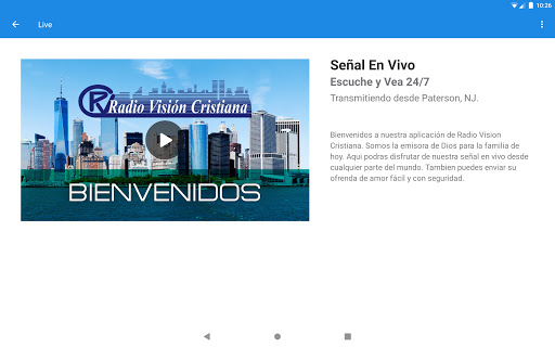 Screenshot of Radio Vision Cristiana