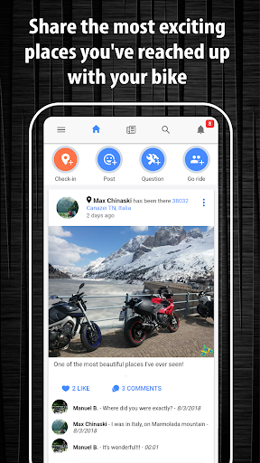 Android application Dna Moto - the bikers network screenshort