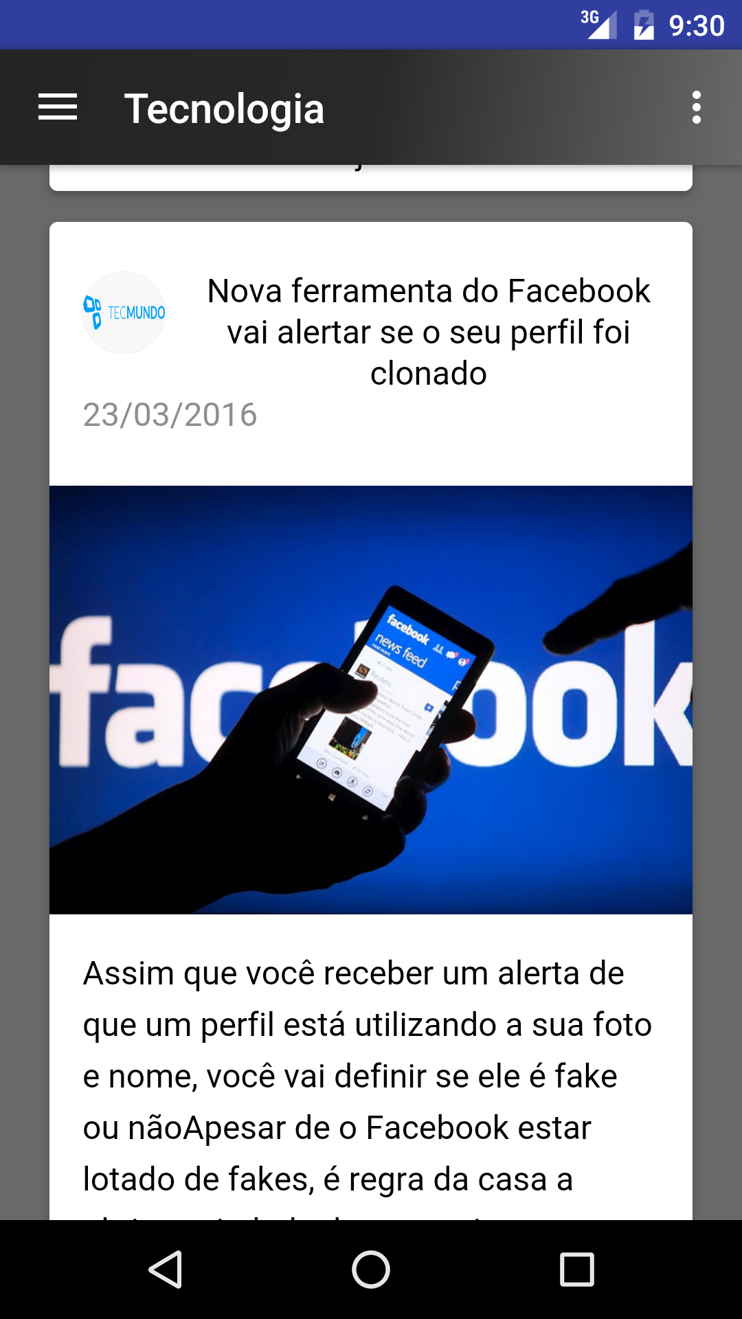 Android application Meu Feed - Notícias screenshort