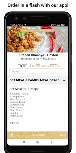 Android application Kitchen Dhaanya - Hoxton screenshort