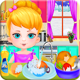 Wash dishes girls games icon