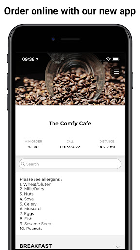 Android application The Comfy Cafe screenshort