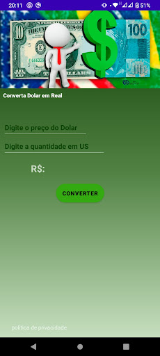 Android application Dólar Real screenshort