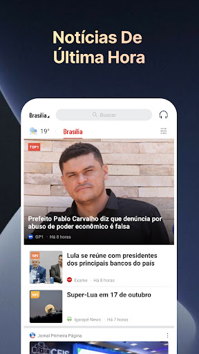 Visualização do aplicativo