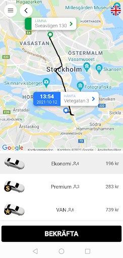 SweTaxi Screen 3