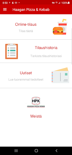Android application Haagan Pizza Kebab screenshort