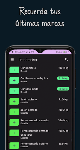 Android application IronTracker screenshort