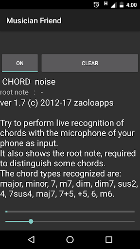 Android application Musician Friend Chord Detector screenshort
