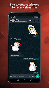Naklejka WhatsApp - Słodki czat anime - Zrzut z ekranu Charliego Kota