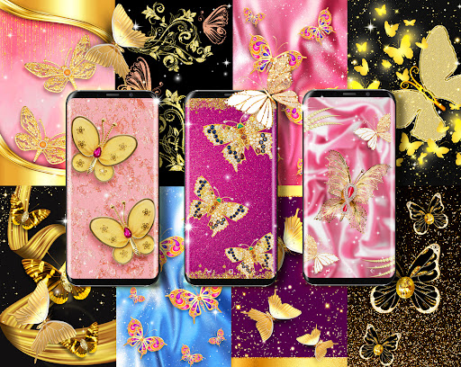 Gold butterfly live wallpaper Screen 2