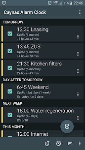 Alarm clock + calendar + tasks For PC installation