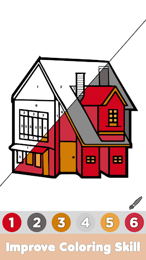 House Color By Number Book Screen 3
