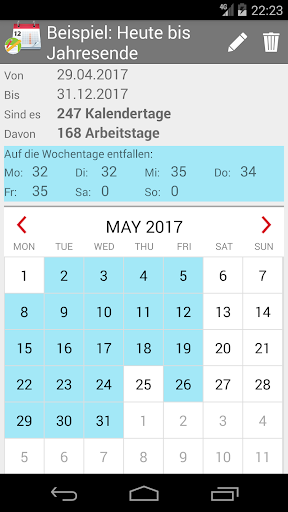 Arbeitstage Pro Screen 2