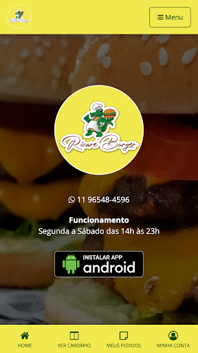 Android application Ricaré Burger screenshort
