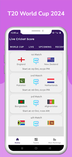 India Cricket Live Score Screenshot