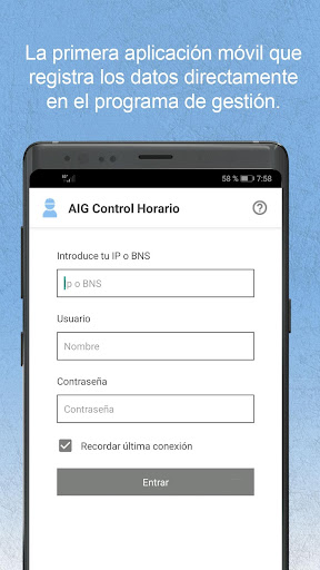 AIG Control Horario Screen 2