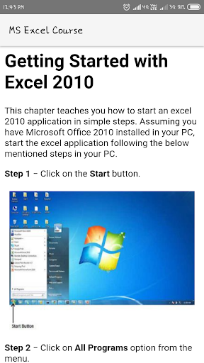 Learn Offline MS Excel Course Screenshot 2 - AppWisp.com