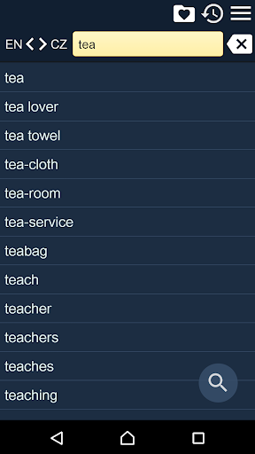 Android application English Czech Dictionary screenshort
