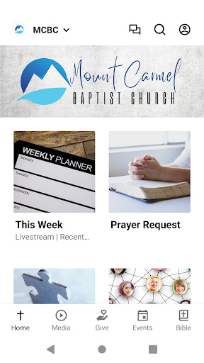 Android application Mount Carmel Baptist Church LC screenshort