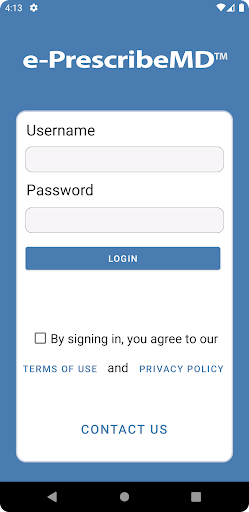 Android application e-PrescribeMD screenshort