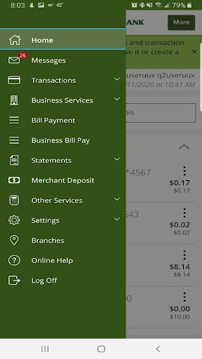 First Northern Mobile Banking Screen 3