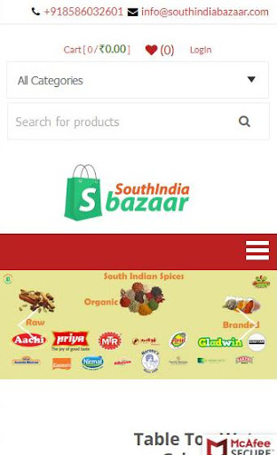 Android application South India Bazaar screenshort