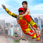 Cover Image of Tải xuống Flying Robot Rope Hero: Grand City Rescue Mission  APK