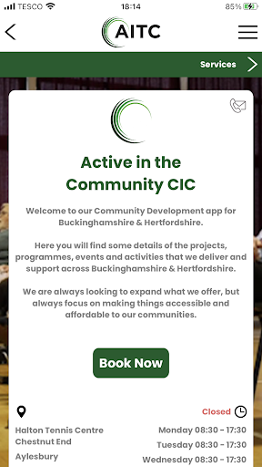 Android application Active in the Community CIC screenshort