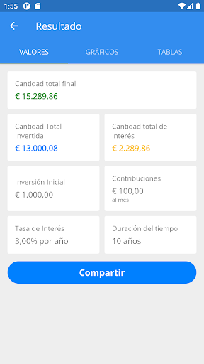 Captura de pantalla de Interés Compuesto