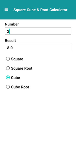 Square Cube & Root Calculator Screen 3
