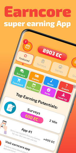 Android application Earncore screenshort