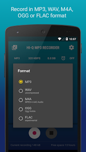 مسجل صوت MP3 Hi-Q (Pro) APK (مصحح / كامل) 5