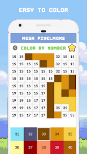 Mega Pixelmons Color By Number