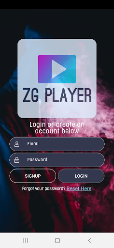 Android application Zg Player screenshort