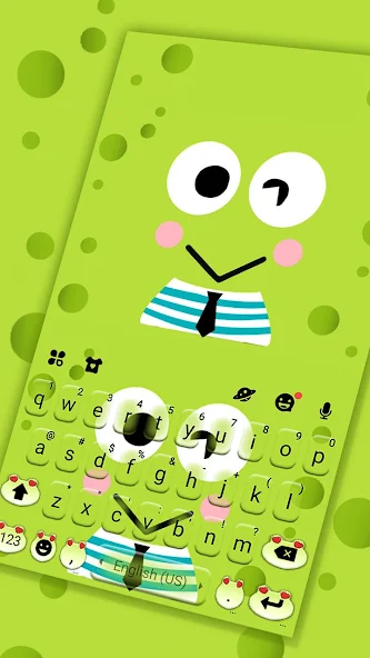 Cartoon Green Frog Keyboard Theme