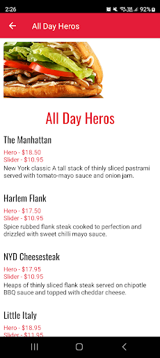 New York Deli Online Ordering Screen 2
