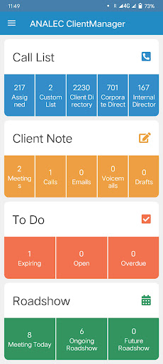 Android application ANALEC ClientManager screenshort