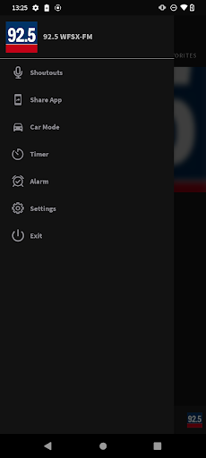 Android application 92.5 WFSX-FM screenshort