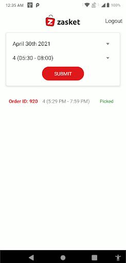 Zasket Picker App Screen 3