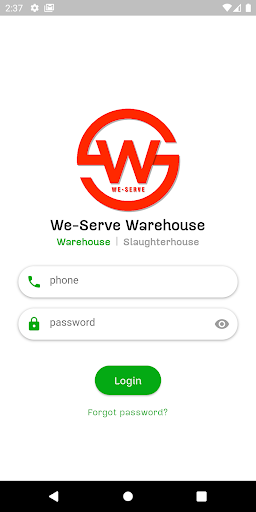 Weserve Warehouse Screen 2