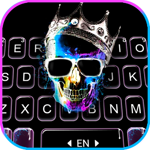 Neon Skull King Keyboard Backg logo