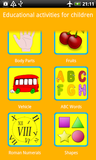 Android application Educational activities for kid screenshort